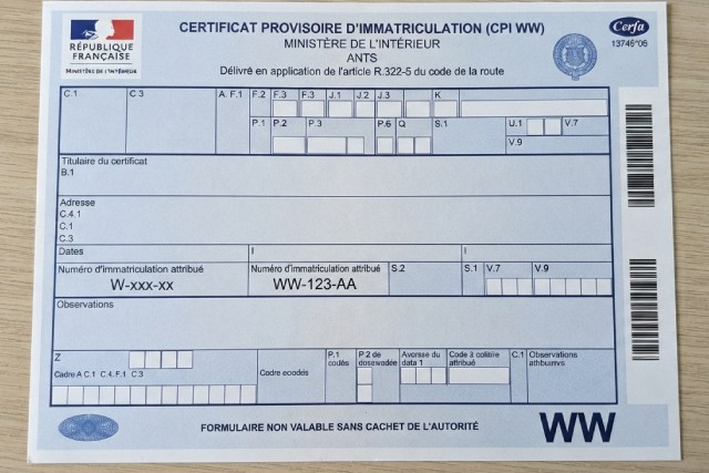 Guide complet : comprendre la carte grise provisoire CPI WW et ses utilités
